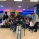 U7s and U8s players and parents at bowling